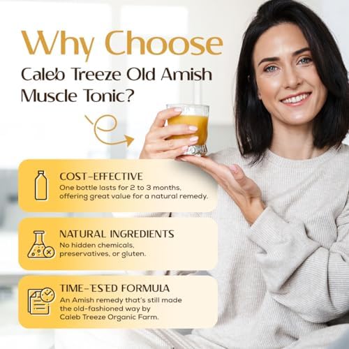 Caleb Treeze Old Amish Muscle Tonic 8 fl oz, Restless Legs, Muscle Cramps & Spasm Relief, Leg Cramps Relief, Foot Cramps Relief- Pack of 3