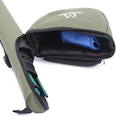 M MAXIMUMCATCH Maxcatch Fly Fishing Rod Case with Reel Pouch, Complete Protection Bag, For 9FT 2/4 Pieces Rod, Single (Green, 9' 4sec)