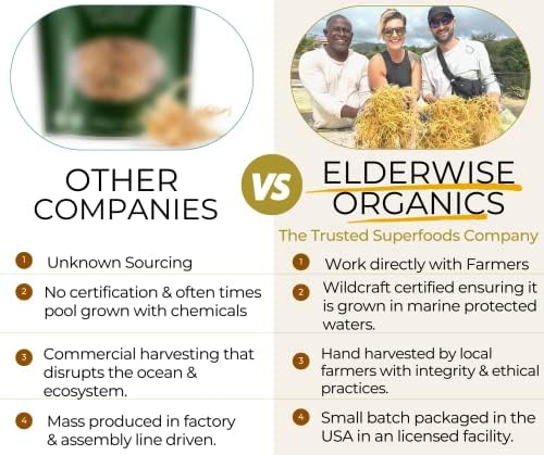 Elderwise Golden Sea Moss, Raw Wildcrafted Gracilaria, Makes 24oz Gel