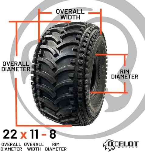Cross Country 4-Ply Modified V-Tread Utility ATV Tire 22X11-8 P308