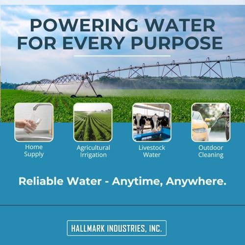 Hallmark Industries MA0343X-4 Deep Well Submersible Pump, 1/2 hp, 110V, 60 Hz, 25 GPM, 150' Head, Stainless Steel, 4"