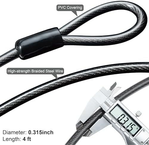 Bike U Lock with Cable - Via Velo Heavy Duty Bicycle U-Lock,14mm Shackle and 10mm x1.8m Cable with Mounting Bracket for Road, Mountain, Electric & Folding Bike