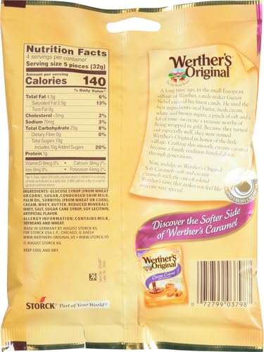 WERTHER'S ORIGINAL SOFT CARAMELS 4.51oz PACKAGE