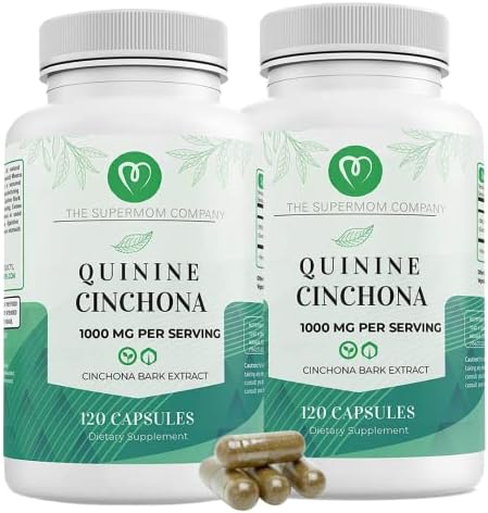 Quinine Cinchona Bark Extract 1000 mg – Herbal Supplement for Muscle & Leg Cramp Relief, Digestive Support & Immune Health – 120 Capsules, Non-GMO