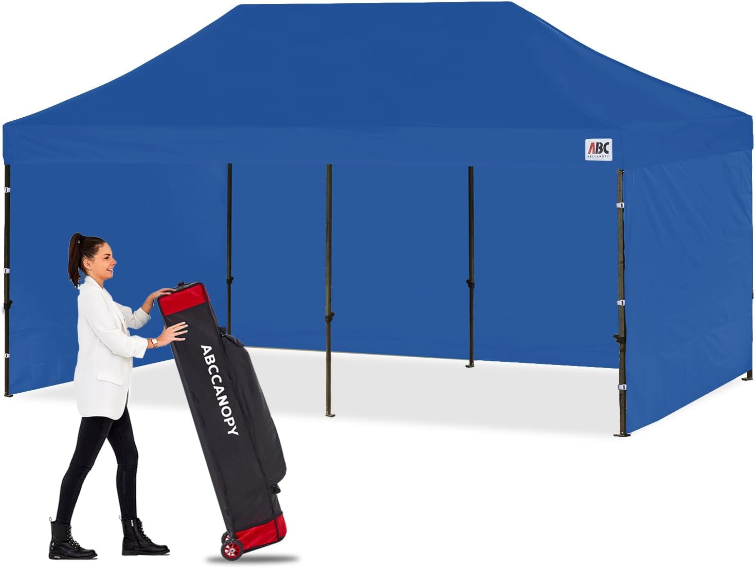 ABCCANOPY Heavy Duty Easy Pop up Canopy Tent with Sidewalls 10x20, Turquoise