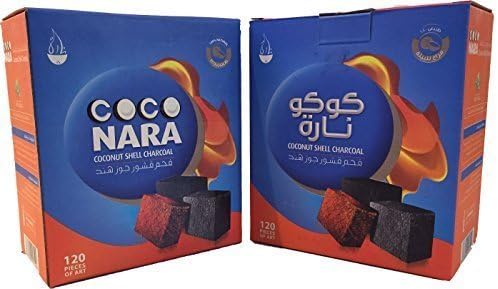 2 - Box of 120pcsNEW Coconut Coco nara coconara Premium Lighting Hookah Hokah charcoal coals- TOTAL 240pcs ... by CocoNara | Hokah charcoal coals