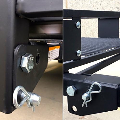MaxxHaul 70103 500 lb. Capacity Steel Hitch Mount Folding Cargo Carrier Mesh Basket Fits 2 inch Hitch Receiver 60 x 21 x 6.5 in For Car SUV Pickup