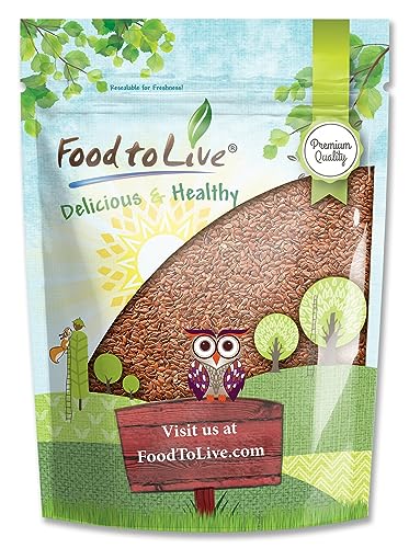 Food to Live - Brown Flax Seeds, 5 Pounds Raw Whole Flaxseed, Kosher, Vegan, Bulk. High Dietary Fiber Food. Rich in Omega-3 Fats. Great for Salads, Baked Goods, Smoothies, Oatmeal, and Yogurt.