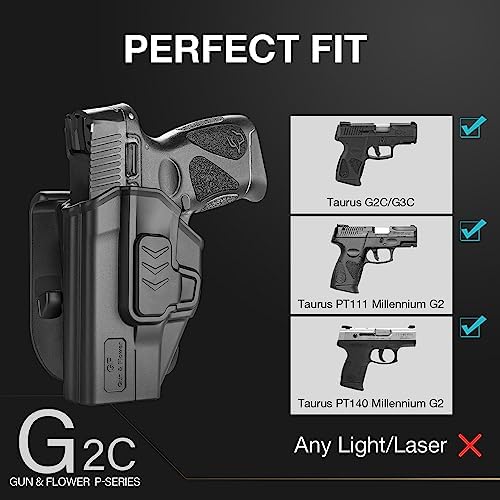 Taurus G2C Holster, Taurus G3C Holster, 9mm/.40 Cal OWB, Level II Paddle