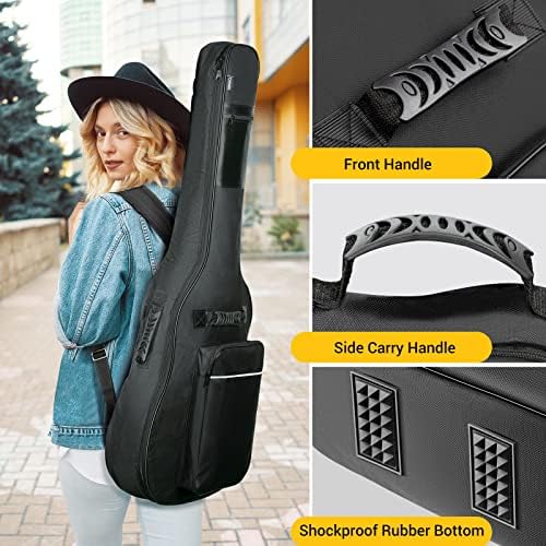 CAHAYA Guitar Bag Upgraded Premium Version for 40 41 42 Inch Acoustic Guitar Gig Bag 0.5in Thick Sponge Overly Padded Water Resistent Guitar Case
