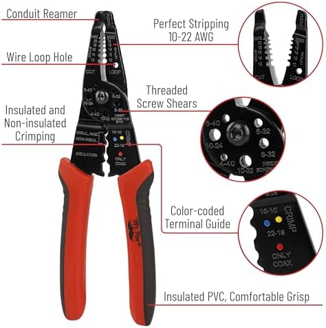 Mr. Pen- Wire Stripper, 8 inch, Wire Cutter, Wire Stripper Crimper