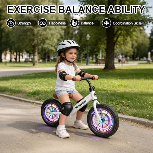 Toddler Balance Bike, 14" Lighting Wheels, Air Tires, Kids' Balance Bikes for 3-6 Years Old with Adjustable Seat