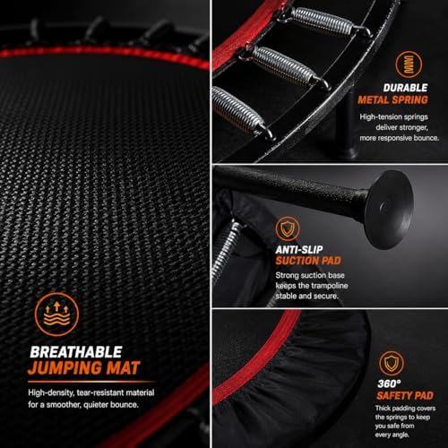 KENSONE 40"/48" Rebounder Trampoline for Adults Indoor Handle 330/450 LBS