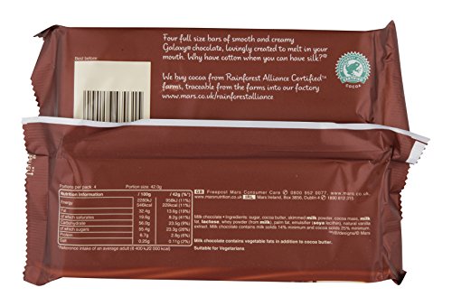 Galaxy Smooth Milk Chocolate 42g (Pack of 4)