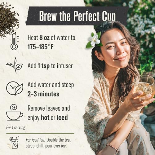 Numi Gunpowder Loose Leaf Green Tea - Organic Tea Leaves - 16 Ounces - Brews 200 Cups - Medium Caffeine Green Tea