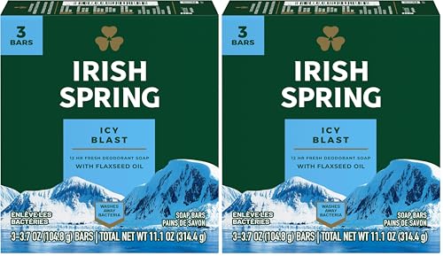 Irish Spring Bath Bar, 3 x 3.75 Oz bars, Icy Blast, 11.25 Oz