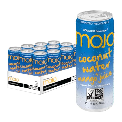 MOJO Coconut Water + Mango, Hydration, Electrolytes, Non-GMO, 11.1 oz, 12 Pk