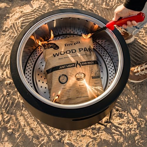 TIKI Wood Pellet Pack – 4-Pack Wood Pellets for Smokeless Fire Pits, Easy-to-Use Fire Pit Fuel for Outdoor Heating & Camping