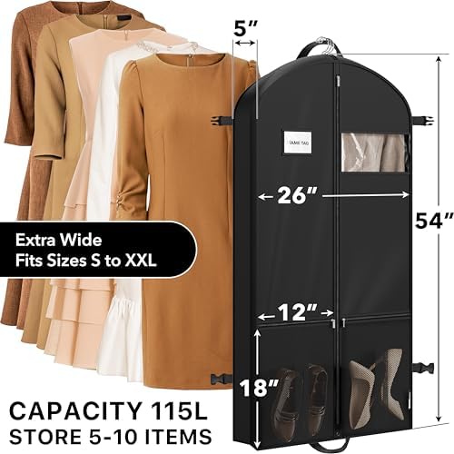 Simple Houseware 43" Travel Garment Bag with Pockets, Heavy Duty Suit Bag