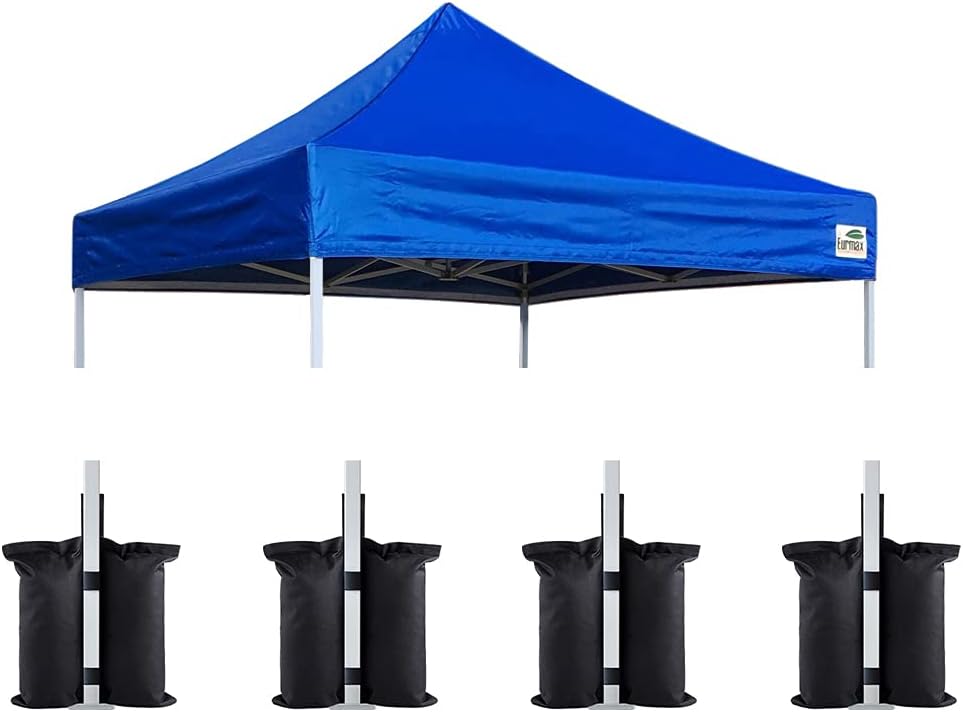 Eurmax USA 10x10 Pop Up Canopy Replacement Top,Universal Instant Canopy Cover ONLY,Heavy Duty UPF 50+ UV Protection,Water & Wind Resistant Tarp,30+ Colors Available,Bonus 4 Sand Bags (White)