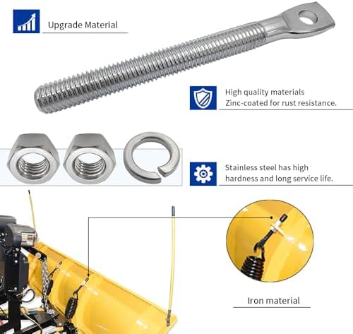 2PCS 5/8" Snow Plow Trip Spring Eye Bolt 1/2" Hole for Buyers SAM 1302005, NLP SNP6224,Meyer 09124,Western 90493K