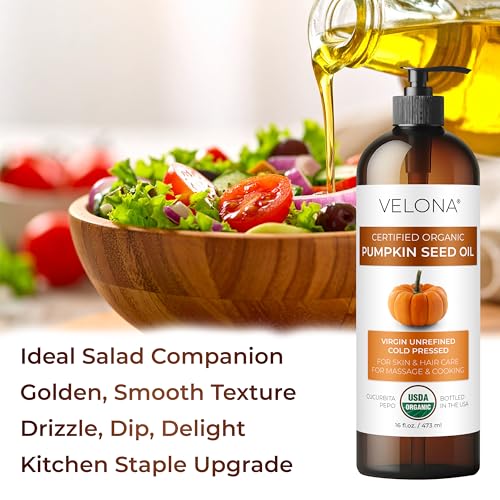 velona USDA Organic Pumpkin Seed Oil - 1 Gallon / 128 fl oz, Cold Pressed