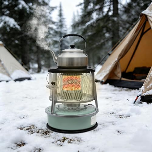 Portable Kerosene Heater 9000 BTU Indoor Outdoor Heater with Adjustable Flame, 4.6L Tank, 15-17 hr Runtime, Fuel Gauge, Mesh Guard, for Garage