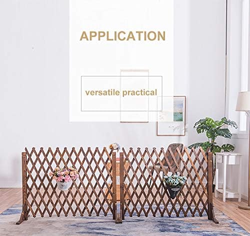 jxgzyy 2 Pack Expandable Wood Garden Fence Wooden Pet Gate Retractable Wooden Fence Gate Freestanding Wooden Fence Gate for Garden Patio Decorative
