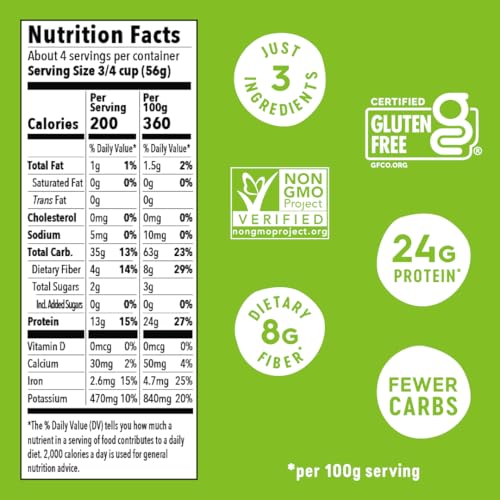 Veggiecraft Farms Rotini Pasta - High Protein, Vegan, Gluten Free Noodles, Made with Lentil Peas & Cauliflower, Plant Based, Low Carb, Healthy Pasta