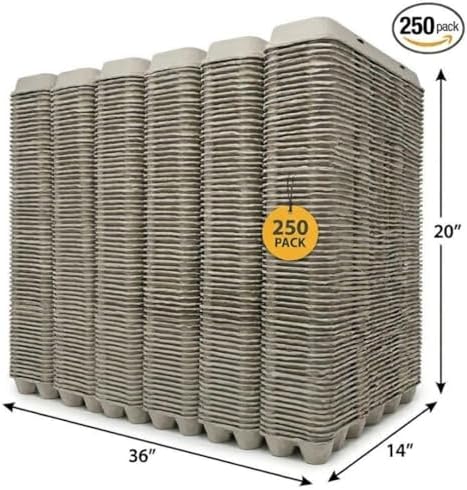 Egg Cartons – 250 Bulk Pack, Natural Fiber | Durable Paper Pulp Construction, Secure Storage for Large Chicken & Quail Eggs