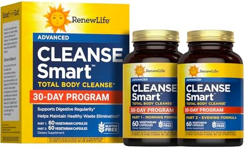 Renew Life Cleanse Smart 30-Day Program | Advanced Total Body Cleanse | Supports Digestive Regularity | Vegan, Dairy and Gluten Free Formula