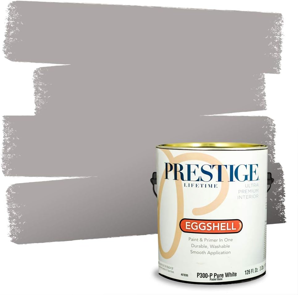 PRESTIGE Paints Exterior Paint and Primer In One, 1-Gallon, Satin, Comparable Match of Sherwin Williams* Socialite*