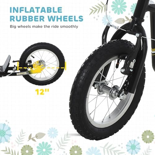 Aosom Kick Scooter with Dual Caliper Brakes Ages 5+ Max Load 220lbs