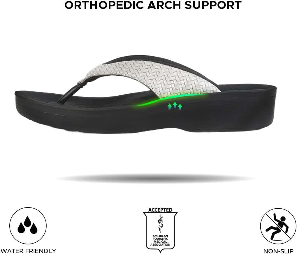 AEROTHOTIC Comfortable Arch Support Flip Flops for Women Orthotic Sandals