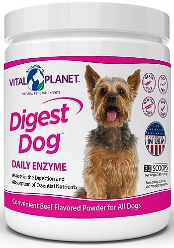 Vital Planet - Digest Dog Digestive Pancreatic Enzyme Blend with Pumpkin and Fennel to Support the Pancreas and Healthy Digestion with Pancreatin