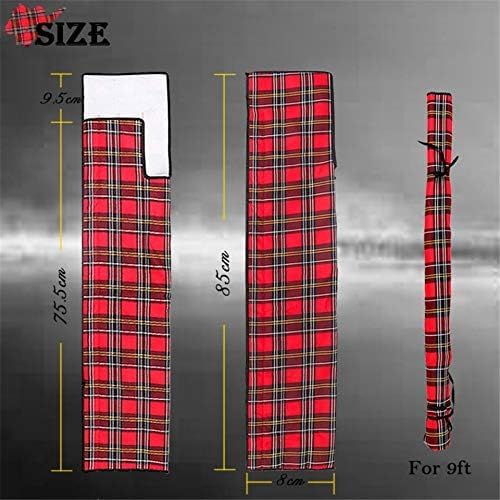 M MAXIMUMCATCH Maxcatch Fly Rod Sock, Thicken Cotton Fabric Protector Rod Cover with 4 Compartments, for 9ft/10ft 4-Sec Fly Rod