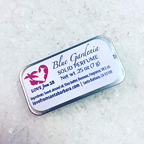 Compact Personal Blue Gardenia Solid Perfume | Luxurious Artisan Spa Gift for Her | Escape to the Islands | Convenient