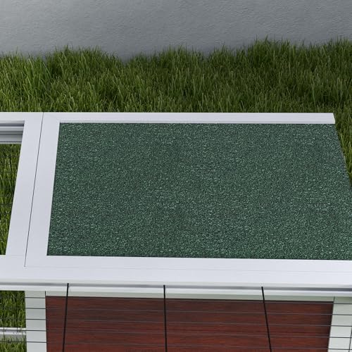 PawHut 59" Outdoor Rabbit Hutch Playpen Bunny Cage for Rabbits Dark Brown | Wooden Tortoise House Habitat, Outdoor Tortoise Enclosure