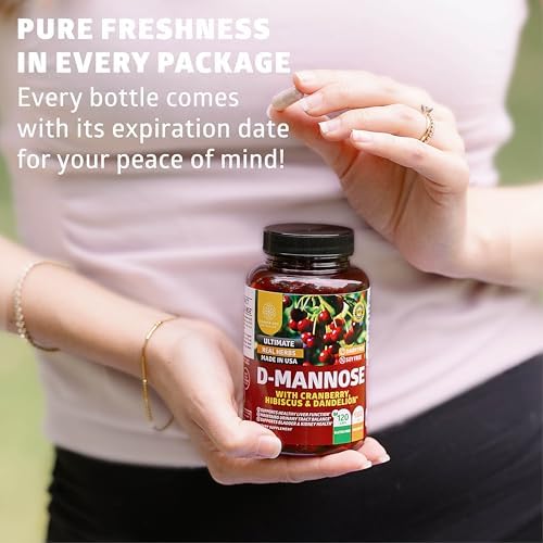Premium D Mannose Supplement for Women and Men [Max Strength, 1350MG] Natural D-Mannose with Cranberry