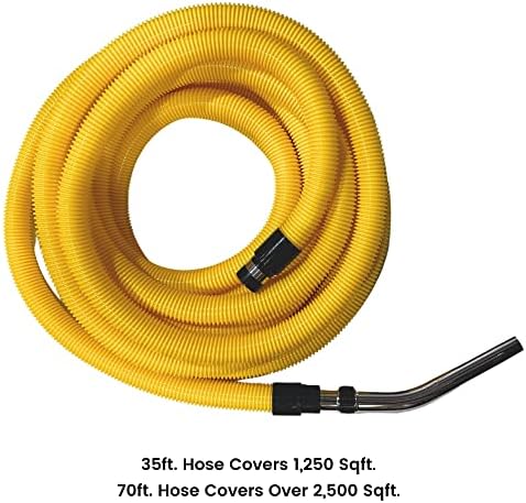 Wessel-Werk 35-feet Garage Central Vacuum Hose, Crushproof Central Vacuum Garage Hose with Swiveling Hose Handle