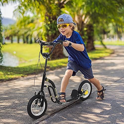 Aosom Kick Scooter with Dual Caliper Brakes Ages 5+ Max Load 220lbs