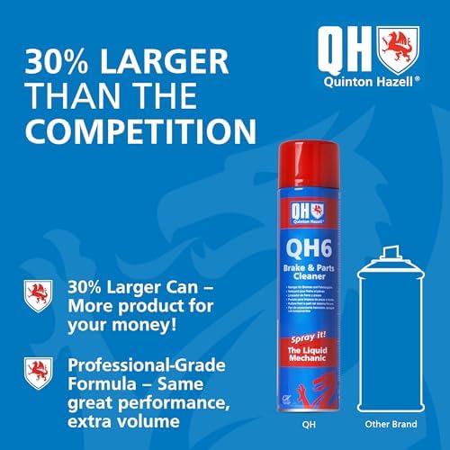 Quinton Hazell QH6 Brake Cleaner Spray Can 20.3 fl oz, Non-Chlorinated | Fast Drying Automotive Brake Parts Cleaner, High Strength Formula for Professional and DIY Use