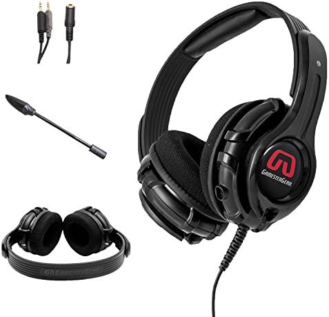 GamesterGear PC PS4 Xbox One Stereo Over-Ear Gaming Headset, Online Chat, Headphone with Detachable Micophone - iPad Mobile Tablet Mac