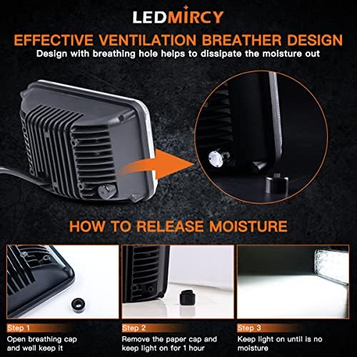 LEDMIRCY 5x7 LED Headlights, H6054 LED Headlights Hi/Lo Sealed Beam 2PCS