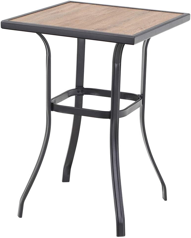 PHI VILLA Bar Height Patio Table and Chairs Set for 2