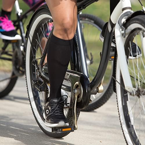 Copper Fit womens Ice Menthol Infused Compression Socks, Black, Large-X-Large US