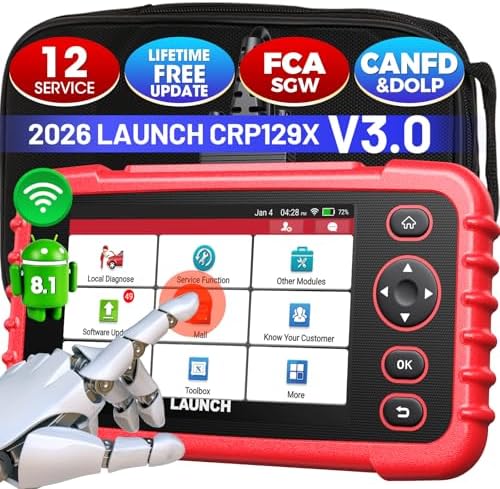 LAUNCH Scanner CRP129X V3.0 Elite,12 Resets Scan Tool, FCA SGW, CANFD/DoIP