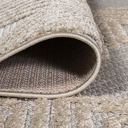 JONATHAN Y Art Deco Geometric Indoor Outdoor Area Rug 3X5 Black/Ivory, Jazz High-Low Pile for Backyard, Patio, Porch, Easy-Cleaning, High Traffic