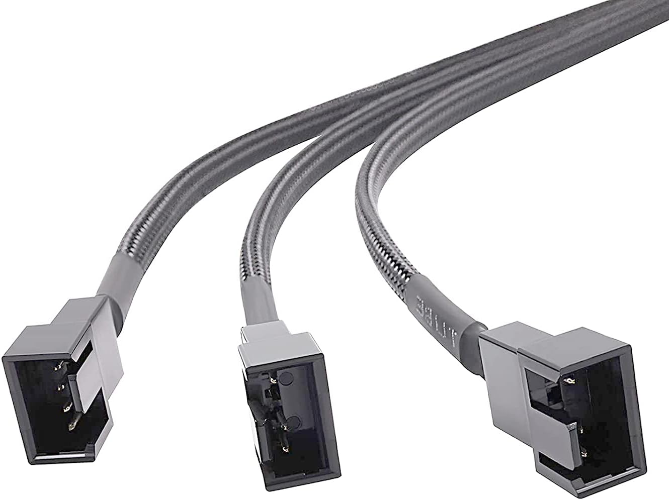 2 Pack 3 Way 4 Pin PWM Fan Splitter Cable, PC Extension Cable Converter for Computer ATX Case 4-Pin/3-Pin Cooling, 10.6" 1 to 3