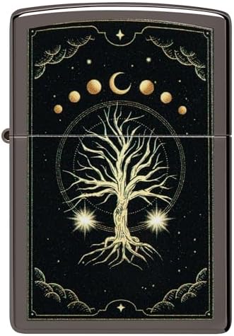 Zippo Tree of Life Pocket Lighter - Refillable Flip-Top Windproof Lighters - Spiritual and Symbolic Design Pocket Lighters - Luxury Metal Lighter Made in USA